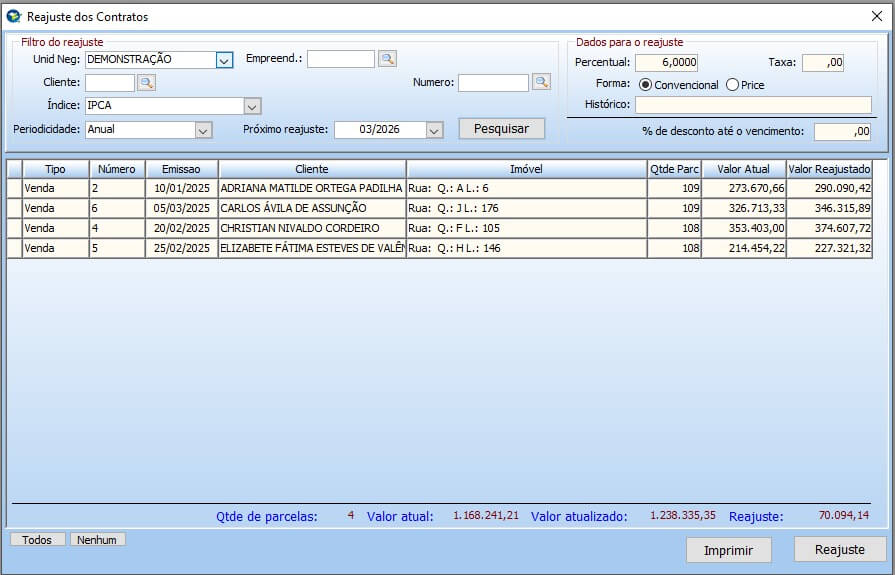 Reajuste de Contratos
